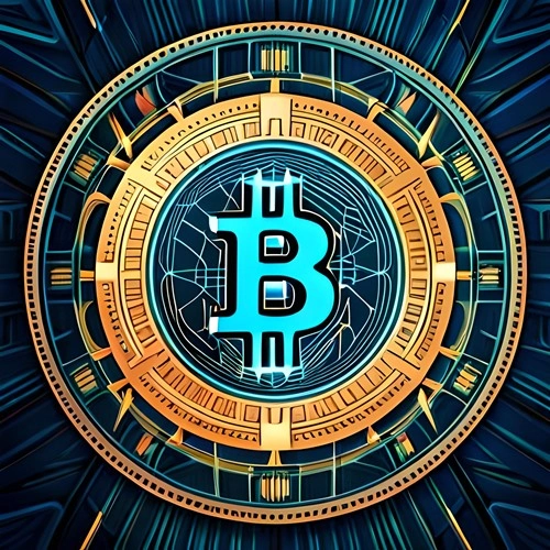 Un bitcoin representado en un círculo dorado como el sol