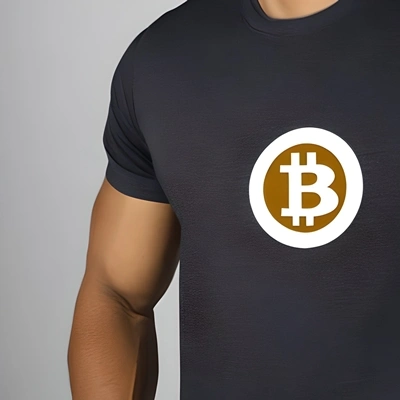 Una camiseta con el logo de Bitcoin