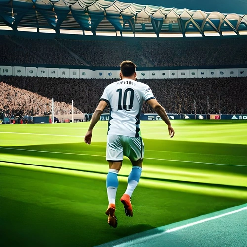 Un futbolista entra al campo