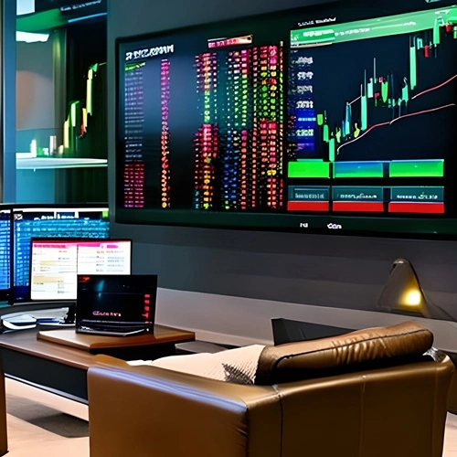 Pantallas con análisis técnicos de gráficos de forex cripto
