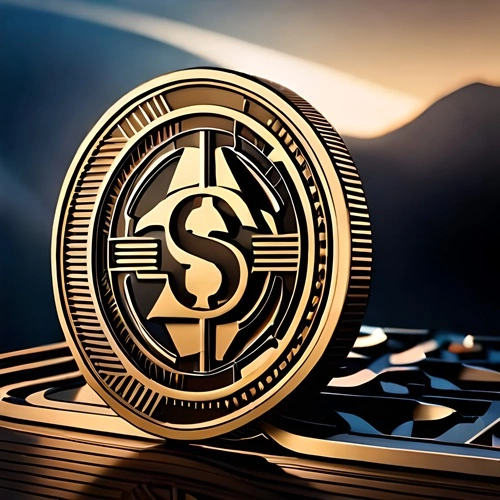 Una pieza de altcoin de USD